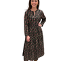 The Sydney Long Floral Cinch Waist Dress in Midnight Black Floral