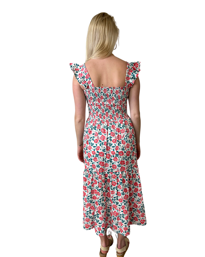 The Cloey Smocked Ruffle Sleeve Dress — view 2