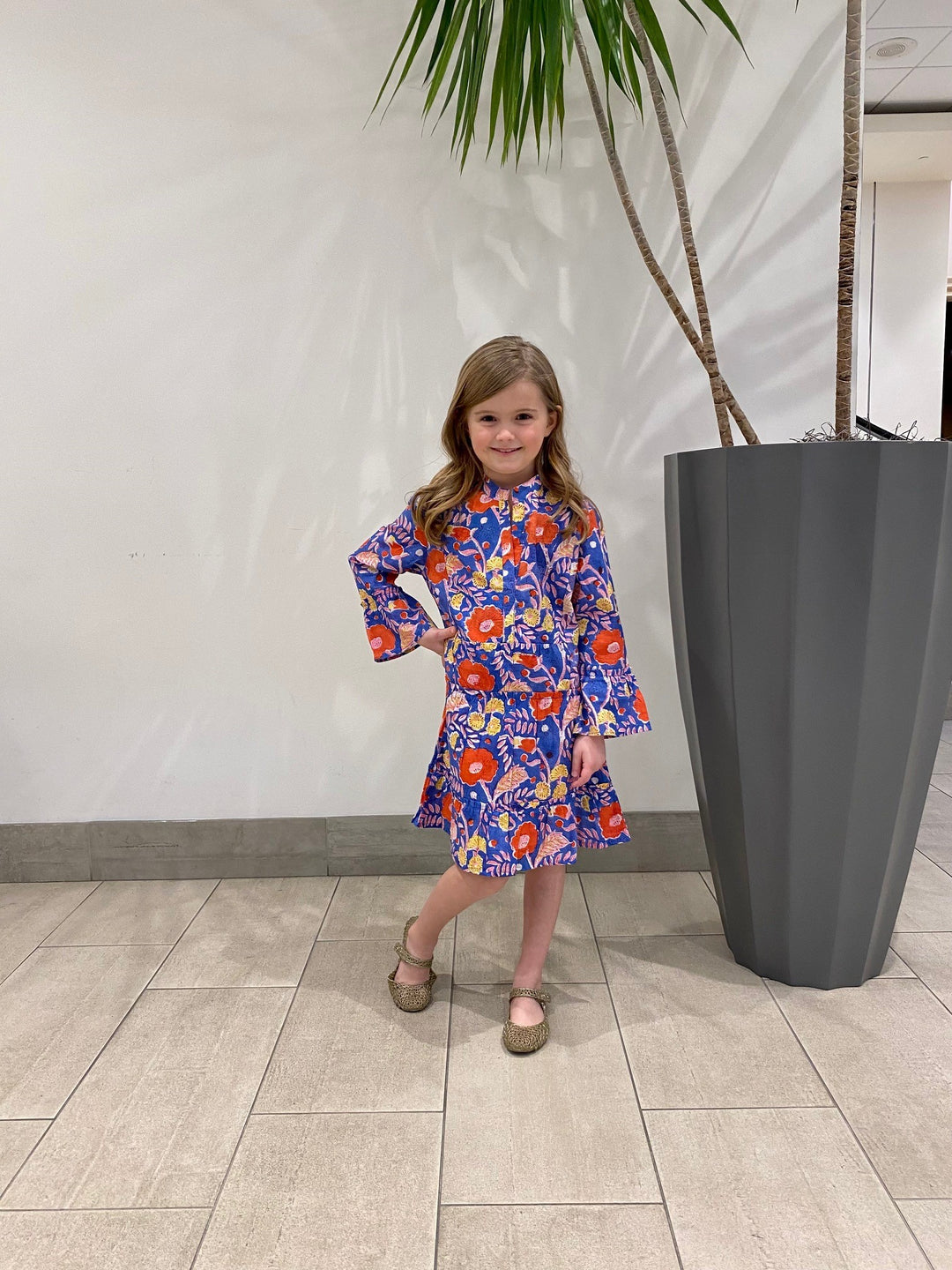The Makayla Blue Iris Print Dress for Girls – Liza Byrd