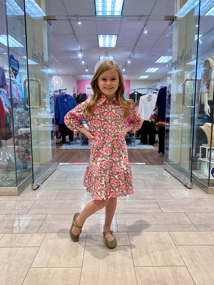 The Nicolette Floral Print Cotton Dress for Girls — view 2