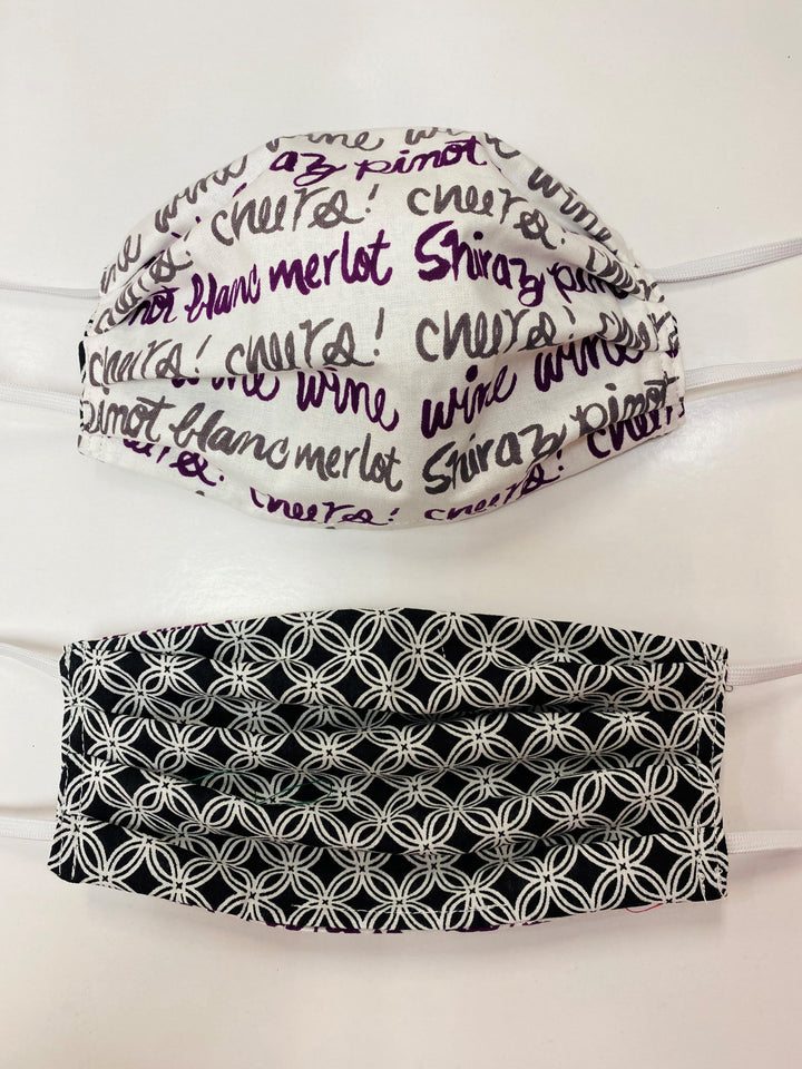 Wine Sayings Reversible Cotton Cloth Face Mask — view 2