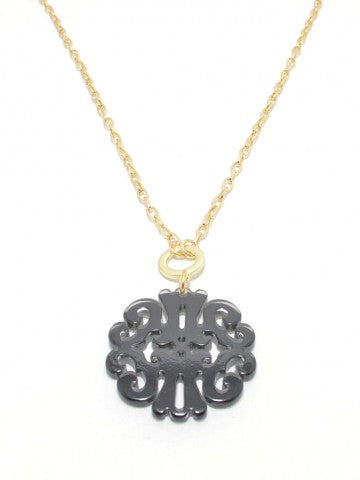 Toggle Fillagree Pendant Necklace in Black