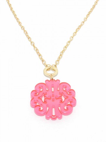 Toggle Fillagree Pendant Necklace in Pink