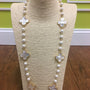 The Georgia Long Length Clover Pearl Necklace in Gold