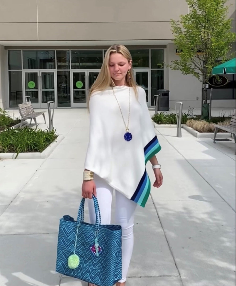 The Perry Striped Poncho — view 2