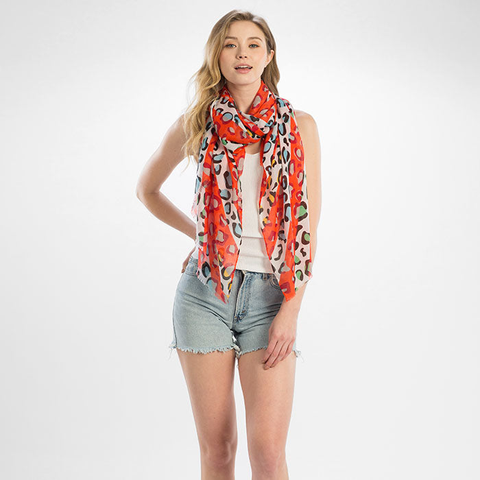 The Red Animal Print Scarf