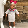 Sealife Embroidered Doll Dress