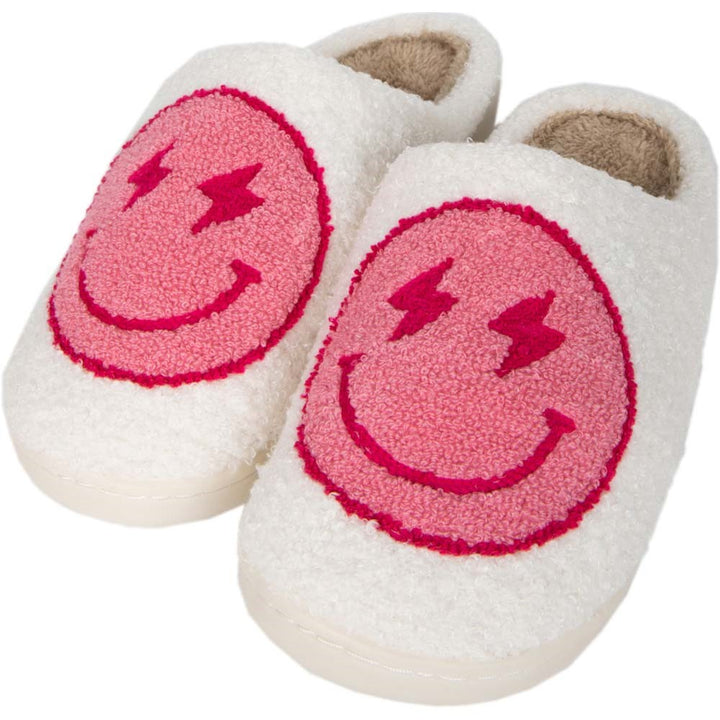 Fuzzy Smiley Face Slipper — view 3