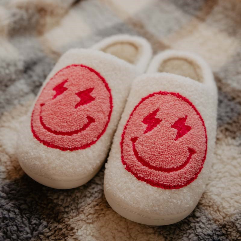 Fuzzy Smiley Face Slipper — view 2