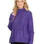 The Tina Cable Patch Sweater in Purple