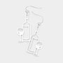 Wine and Glass Bottle Earring in Silver